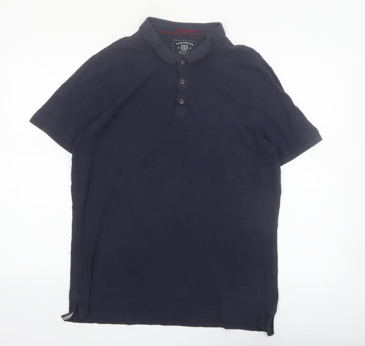 Kensington Eastside Men's Navy Cotton Short Sleeve Polo Shirt L