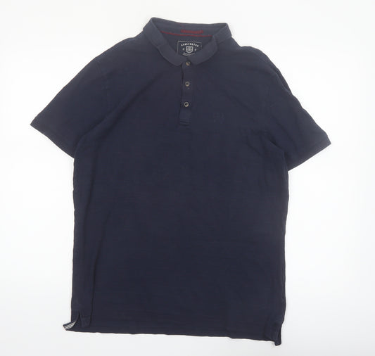 Kensington Eastside Men's Navy Cotton Short Sleeve Polo Shirt L