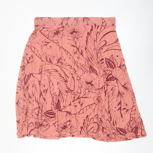 Marks and Spencer Women’s Pink Floral Jersey A-Line Skirt Size 18