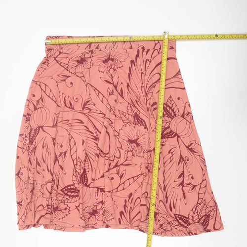 Marks and Spencer Women’s Pink Floral Jersey A-Line Skirt Size 18