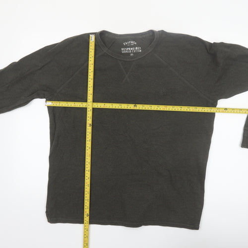 FatFace Men’s Green Cotton Long Sleeve Regular Fit Top M