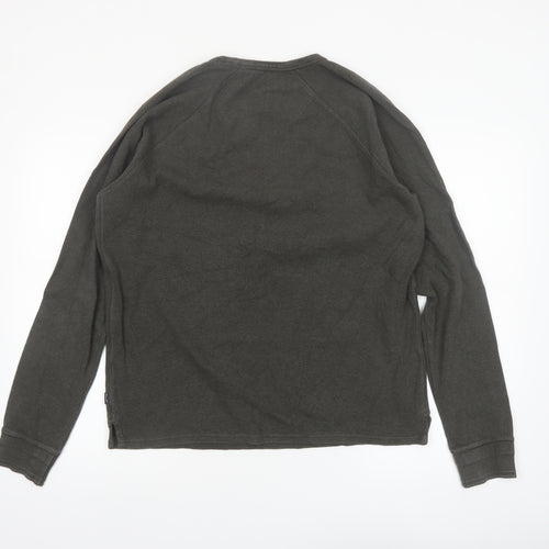 FatFace Men’s Green Cotton Long Sleeve Regular Fit Top M