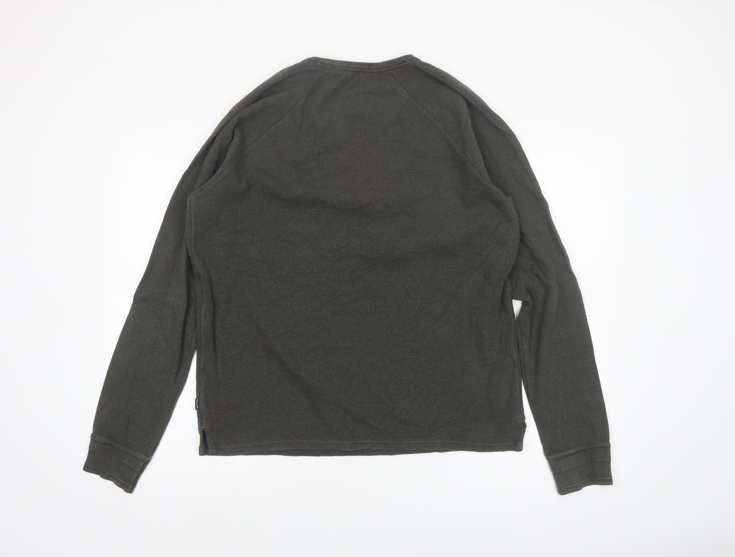 FatFace Men’s Green Cotton Long Sleeve Regular Fit Top M