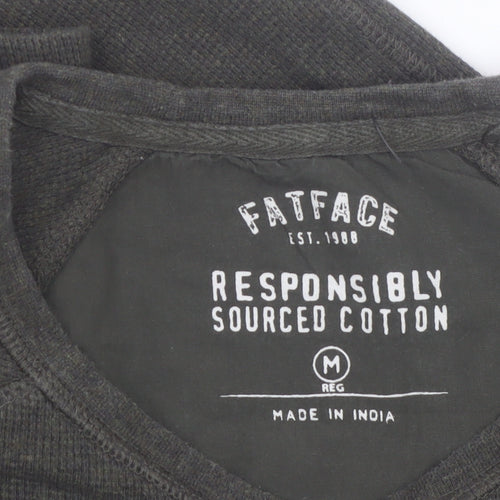 FatFace Men’s Green Cotton Long Sleeve Regular Fit Top M
