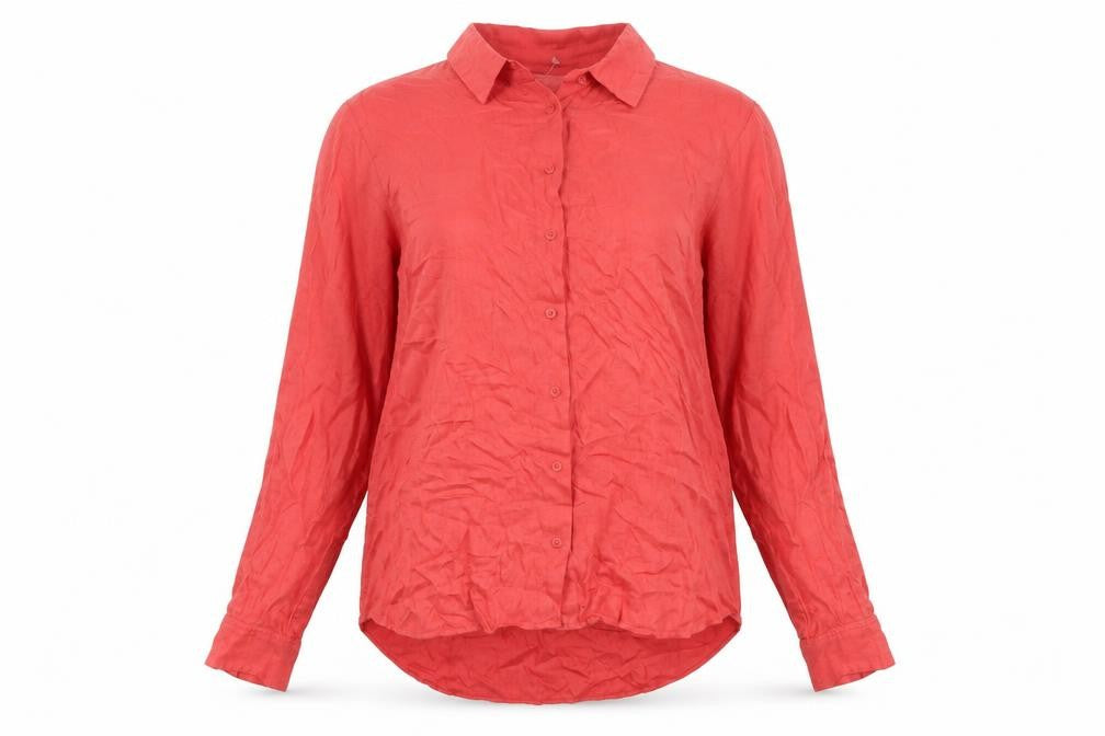 Uniqlo Womens Pink Long Sleeve Viscose Button-Up Shirt S
