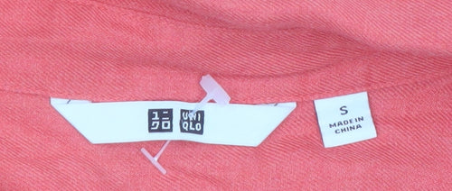 Uniqlo Womens Pink Long Sleeve Viscose Button-Up Shirt S