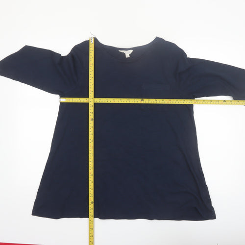Seasalt Cornwall Women's Navy Organic Cotton 3/4 Sleeve Tunic UK 14