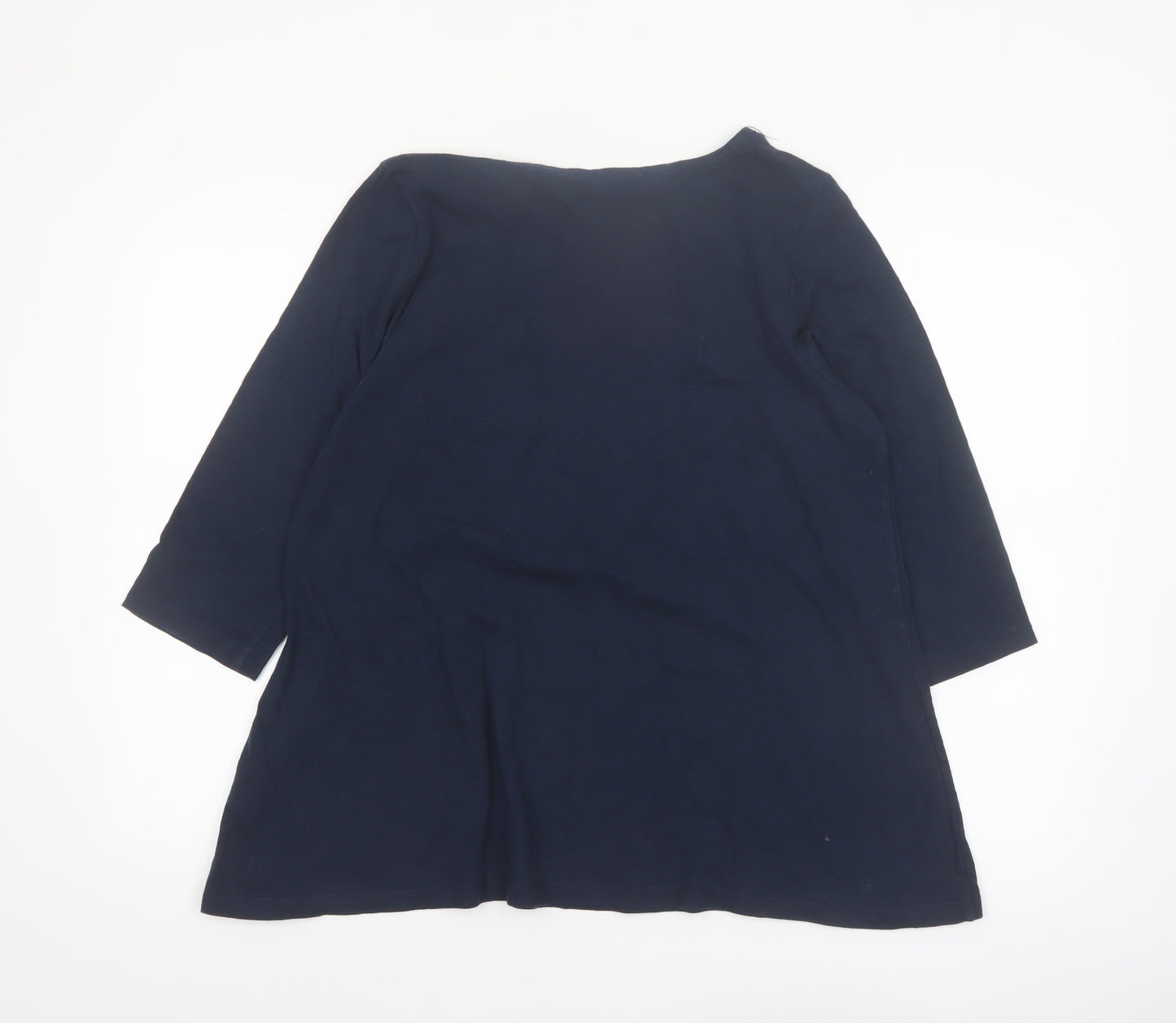 Seasalt Cornwall Women's Navy Organic Cotton 3/4 Sleeve Tunic UK 14