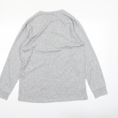 LTS Women's Grey Sequin Star Long Sleeve Tall Jersey Top UK 12
