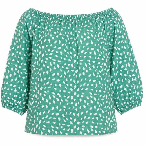 Bonmarché Women’s Green Floral Cotton 3/4 Sleeve Tunic Blouse Size 14