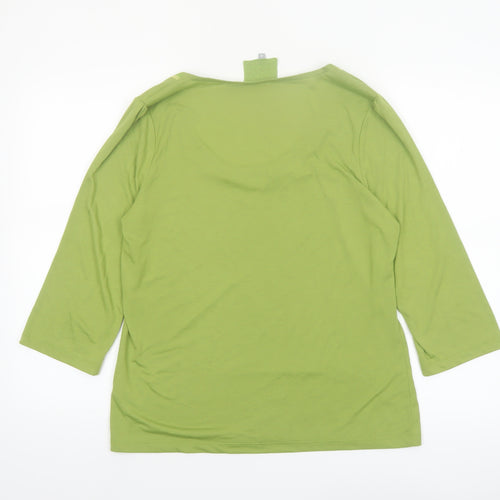 Marks and Spencer Per Una Green 3/4 Sleeve Women’s T-Shirt Size 16