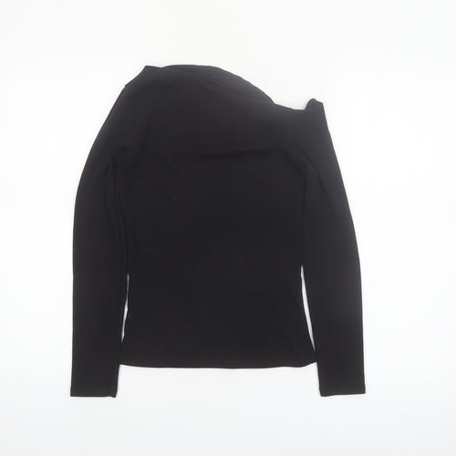 Stradivarius Women Black Off Shoulder Long Sleeve Slim Fit Top M