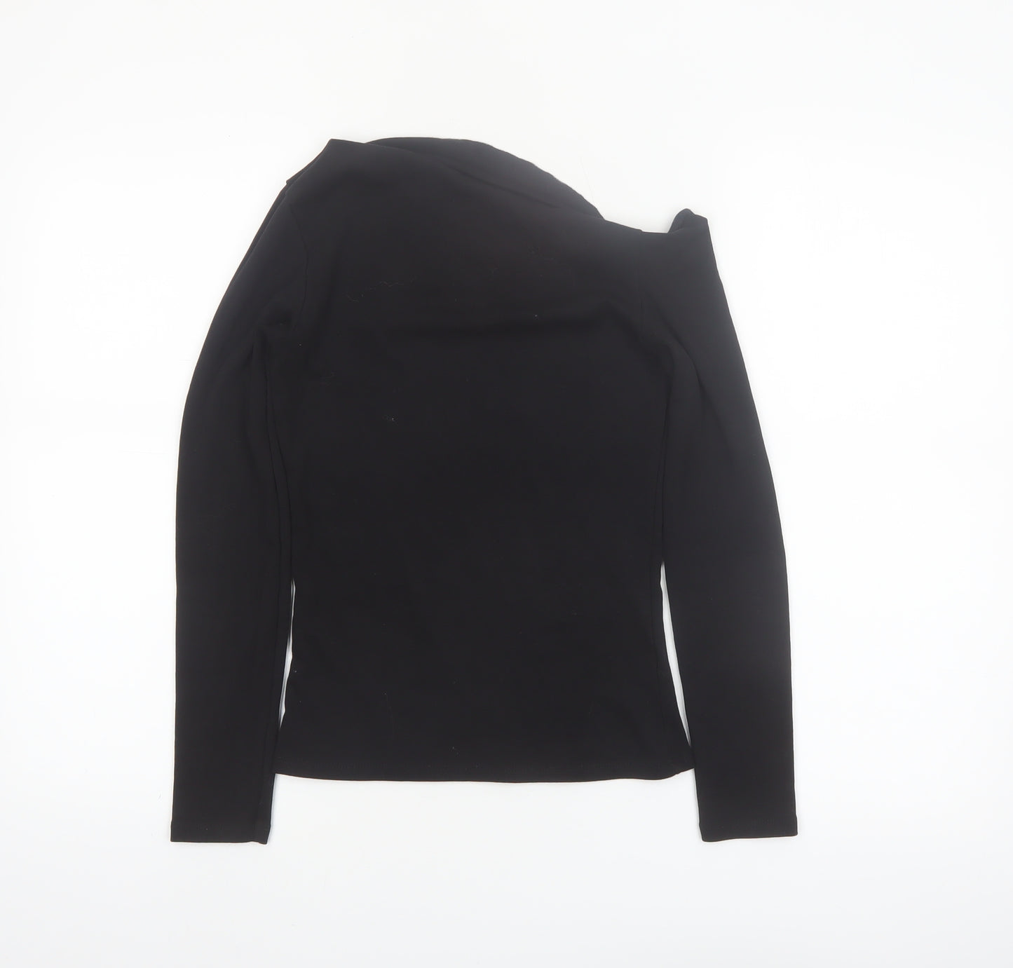 Stradivarius Women Black Off Shoulder Long Sleeve Slim Fit Top M
