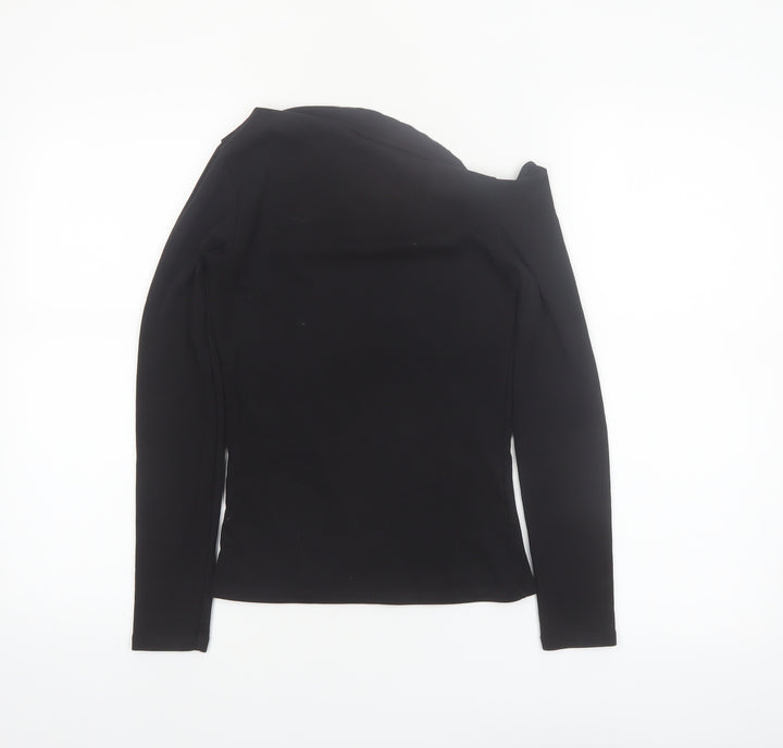 Stradivarius Women Black Off Shoulder Long Sleeve Slim Fit Top M