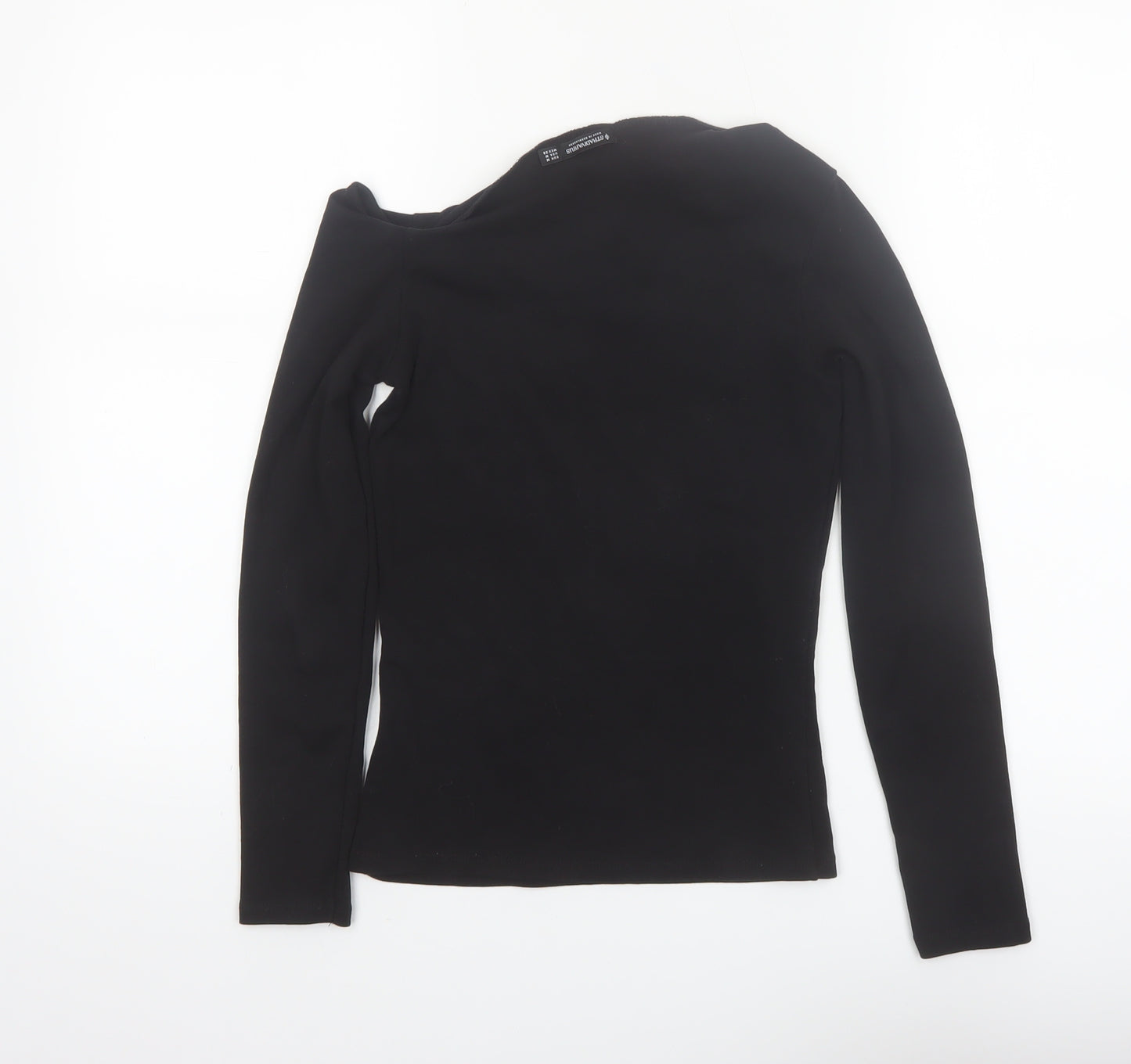 Stradivarius Women Black Off Shoulder Long Sleeve Slim Fit Top M