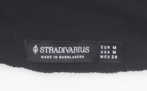Stradivarius Women Black Off Shoulder Long Sleeve Slim Fit Top M