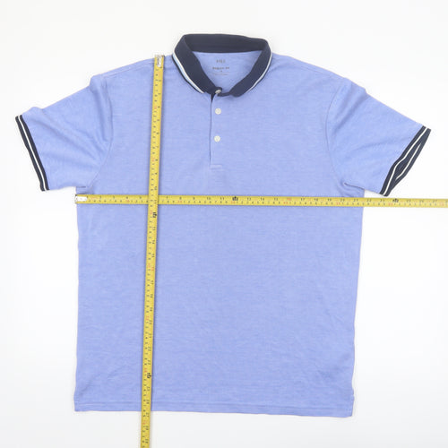 Marks and Spencer Men's Blue Regular Fit Polo Shirt Size M