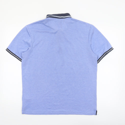 Marks and Spencer Men's Blue Regular Fit Polo Shirt Size M