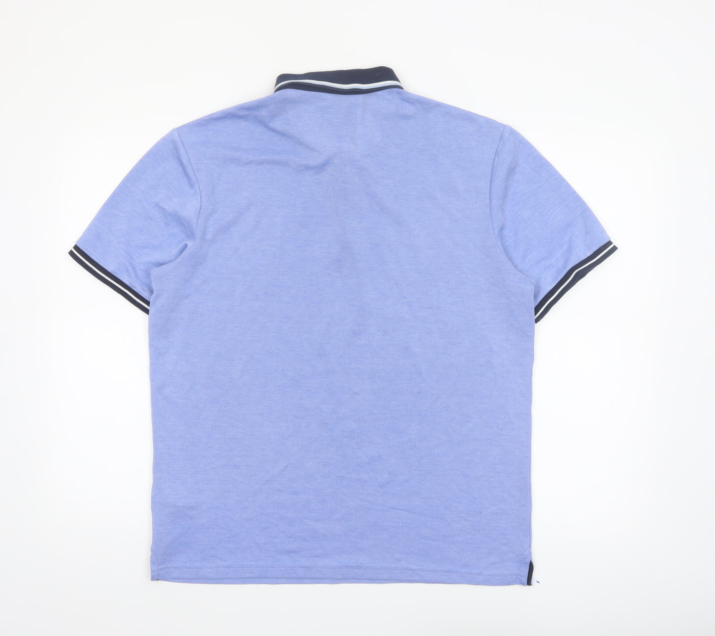 Marks and Spencer Men's Blue Regular Fit Polo Shirt Size M