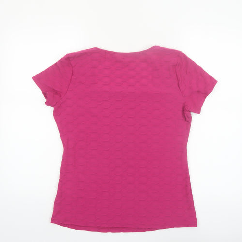 Marks and Spencer Per Una Women's Pink Square Neck Stretch T-Shirt Size 12