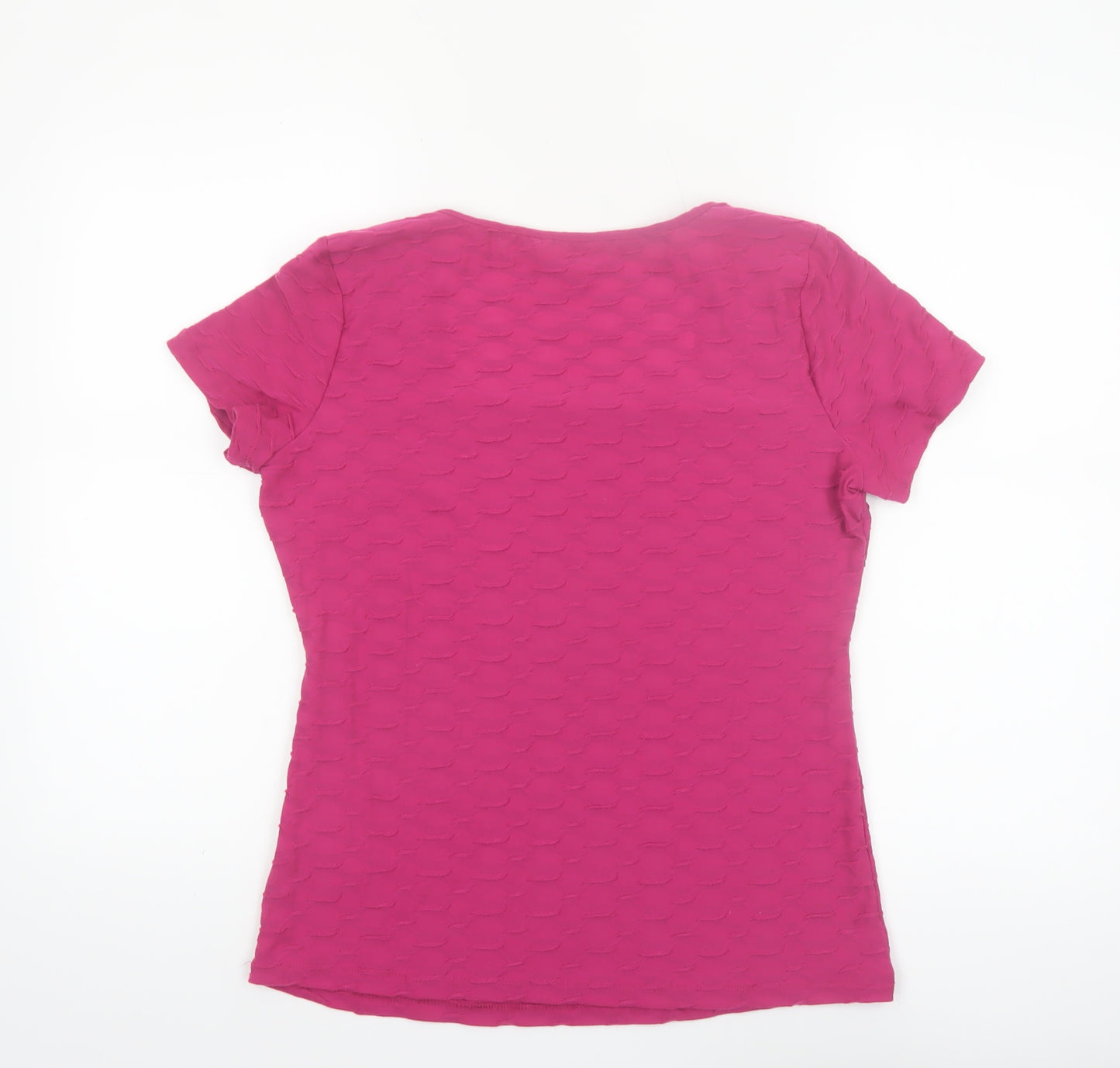 Marks and Spencer Per Una Women's Pink Square Neck Stretch T-Shirt Size 12