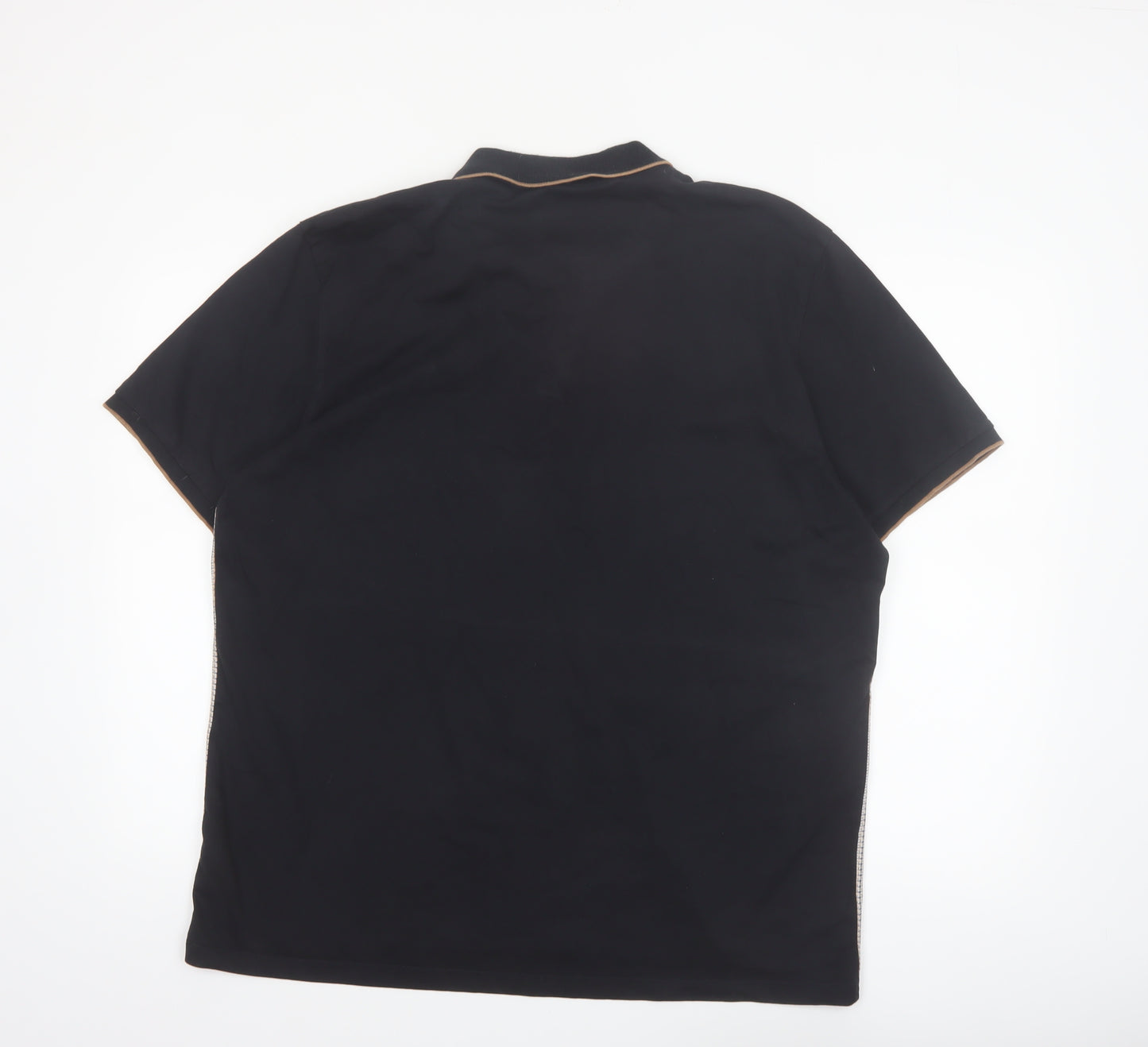 Next Men's Beige & Black Short Sleeve Cotton Polo Shirt XXL