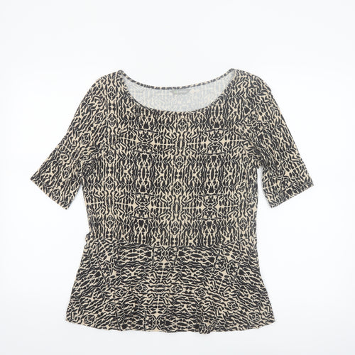 Marks and Spencer Women’s Black Animal Print Jersey Blouse UK 12