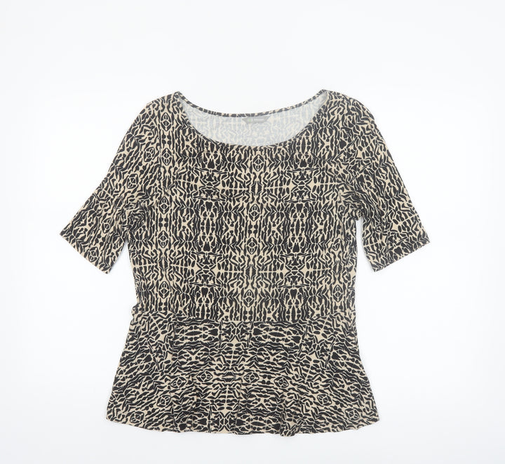 Marks and Spencer Women’s Black Animal Print Jersey Blouse UK 12