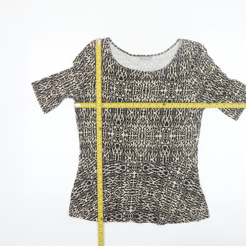 Marks and Spencer Women’s Black Animal Print Jersey Blouse UK 12