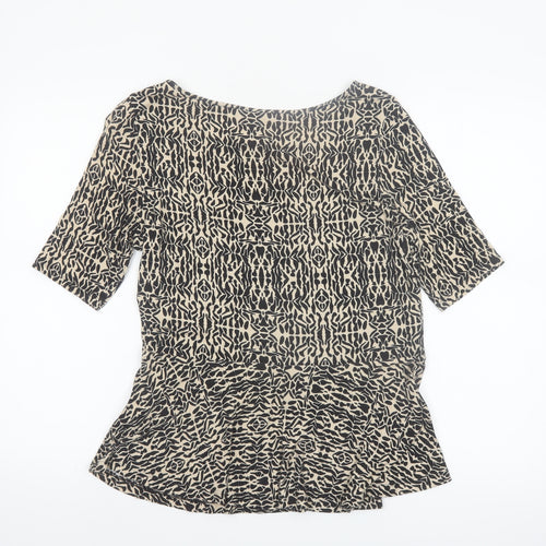 Marks and Spencer Women’s Black Animal Print Jersey Blouse UK 12