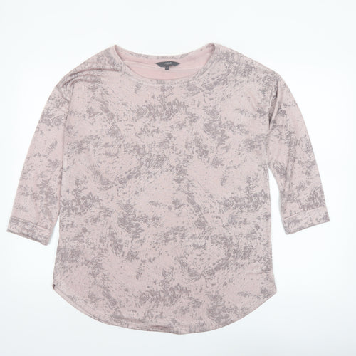 Next Women's Pink Abstract 3/4 Sleeve Jersey T-Shirt Size 12