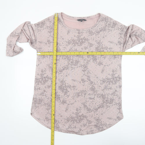 Next Women's Pink Abstract 3/4 Sleeve Jersey T-Shirt Size 12