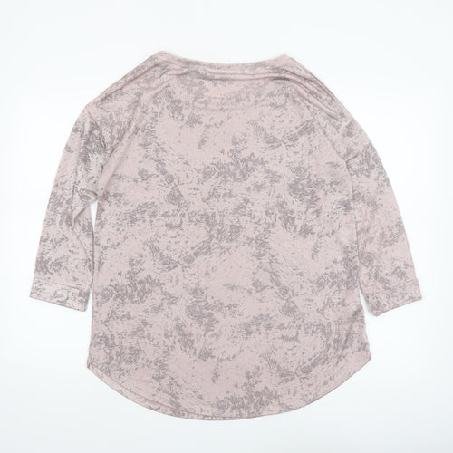 Next Women's Pink Abstract 3/4 Sleeve Jersey T-Shirt Size 12