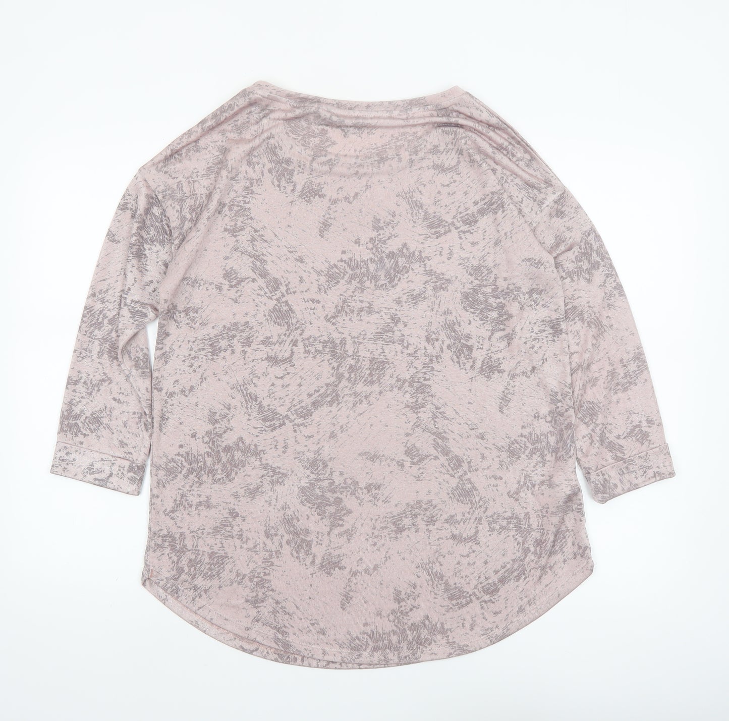 Next Women's Pink Abstract 3/4 Sleeve Jersey T-Shirt Size 12