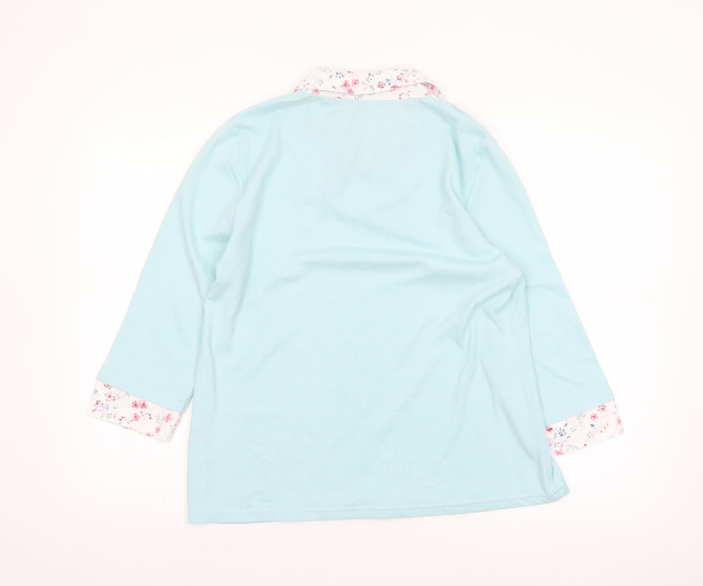 Bonmarché Women’s Blue 3/4 Sleeve V-Neck Blouse Size 14