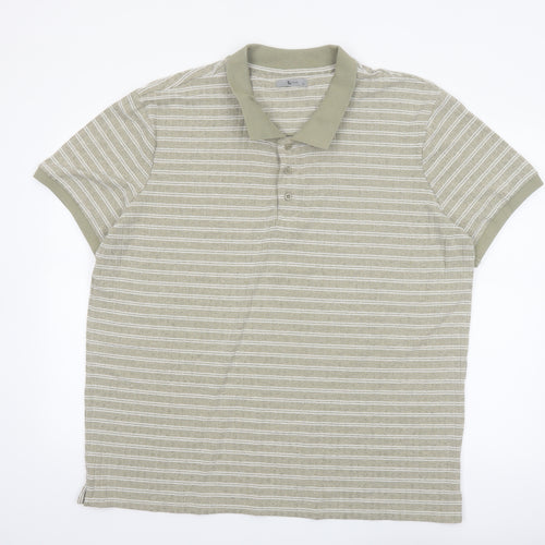 Tu Mens Beige Striped Polo Shirt XL Classic Fit