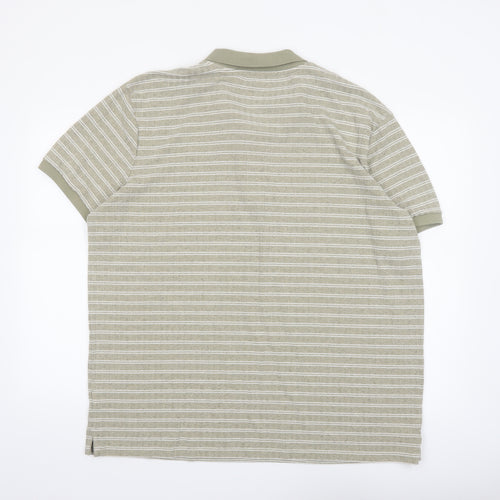 Tu Mens Beige Striped Polo Shirt XL Classic Fit
