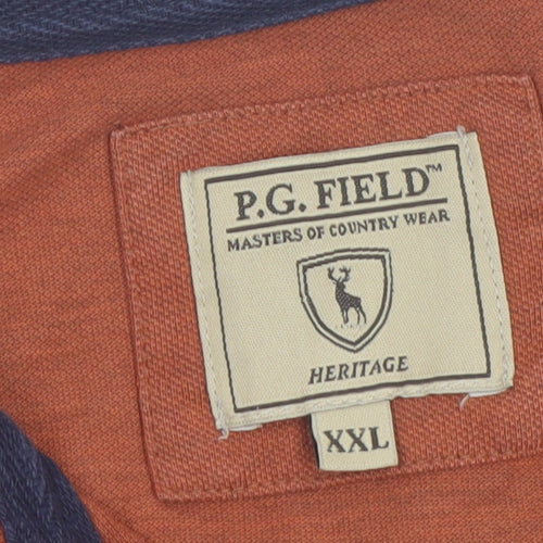 P.G. Field Men's Brown 2XL Cotton Heritage Polo Shirt