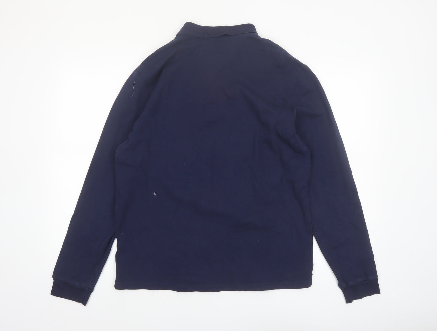 Next Men’s Blue Long Sleeve Stretch Polo Shirt Size L