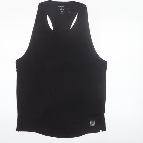 Superdry Mens Black Sleeveless Tank Top L Regular Fit