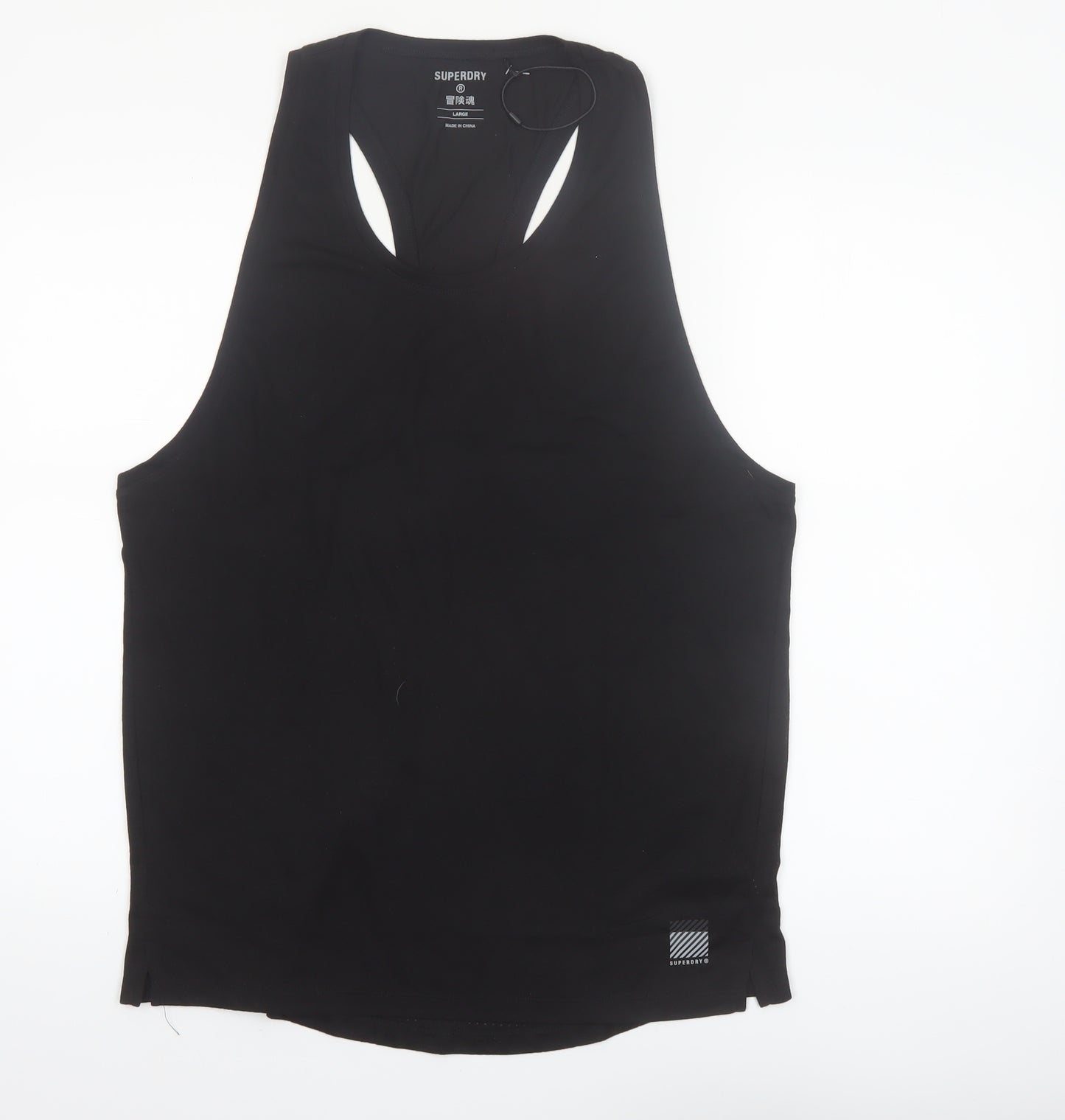 Superdry Mens Black Sleeveless Tank Top L Regular Fit