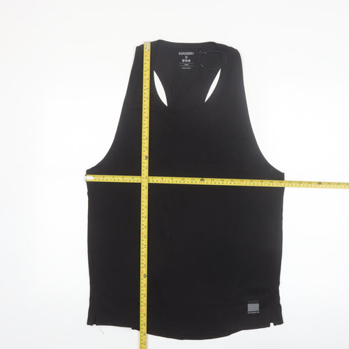 Superdry Mens Black Sleeveless Tank Top L Regular Fit