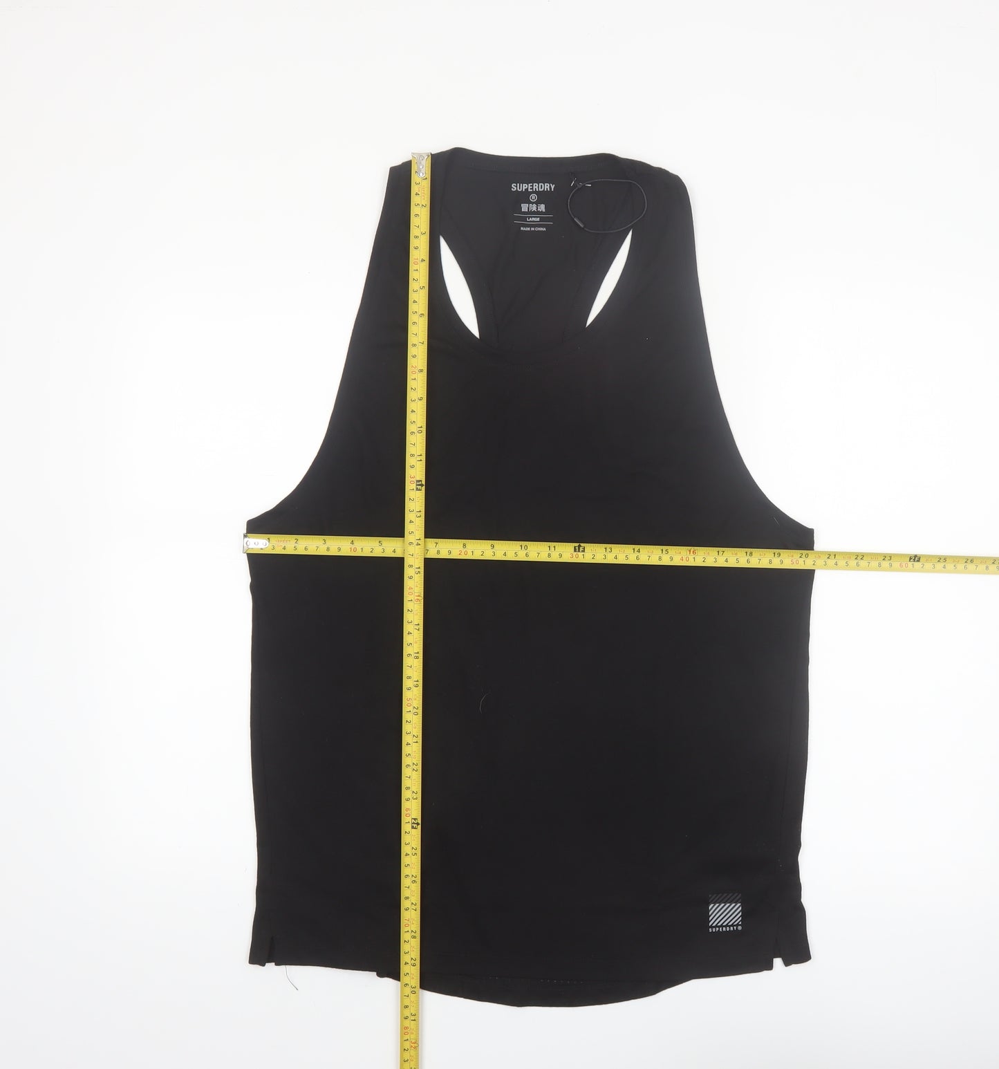 Superdry Mens Black Sleeveless Tank Top L Regular Fit