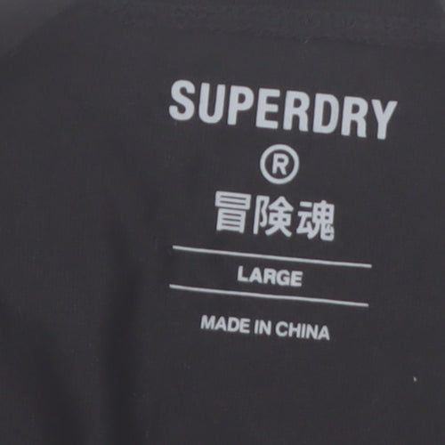Superdry Mens Black Sleeveless Tank Top L Regular Fit