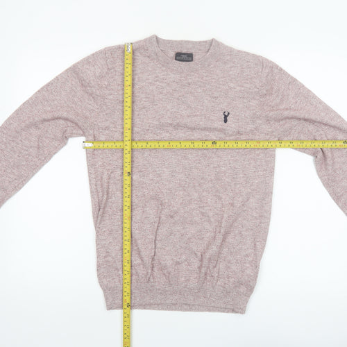 Next Men’s Pink Crew Neck Cotton Blend Jumper Size S