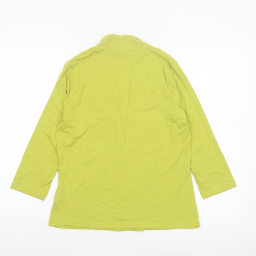 Hobbs Women's Green Viscose Tunic Blouse Size L V-Neck 3/4 Sleeve