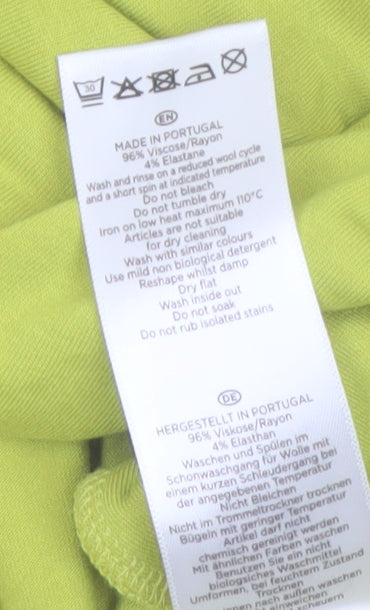 Hobbs Women's Green Viscose Tunic Blouse Size L V-Neck 3/4 Sleeve
