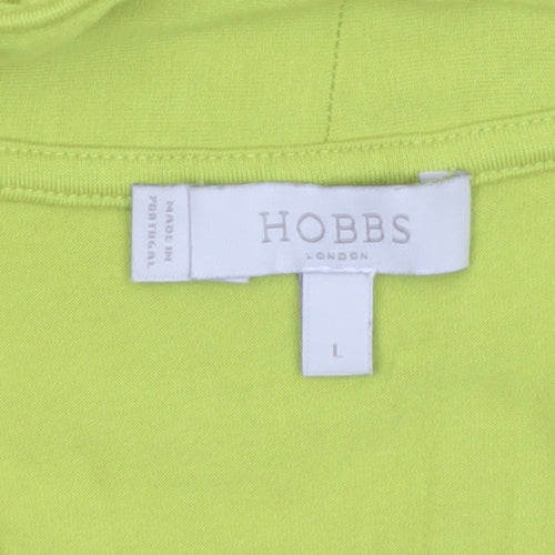 Hobbs Women's Green Viscose Tunic Blouse Size L V-Neck 3/4 Sleeve