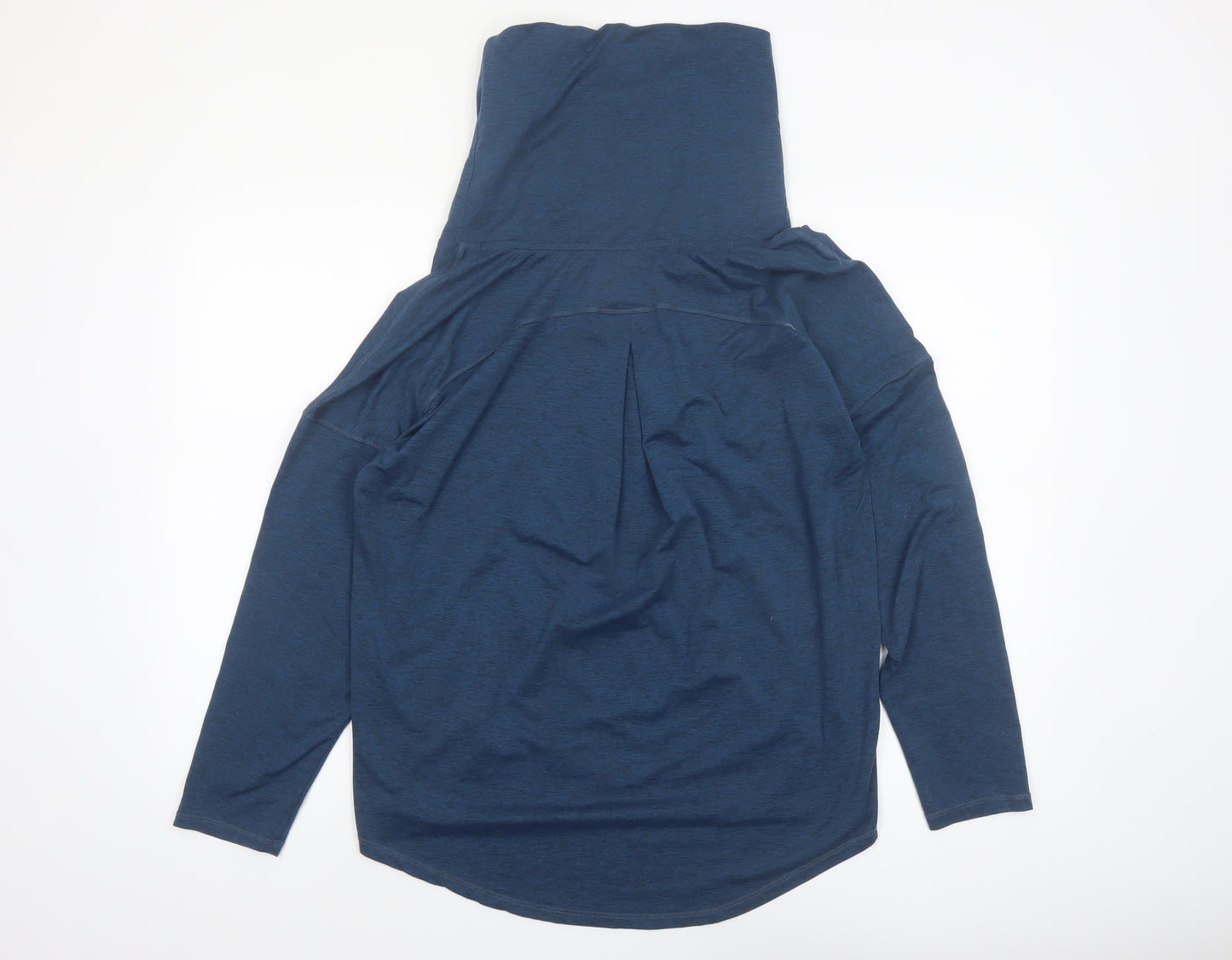 Apana Women Blue Long Sleeve High Neck Stretch Top Size M