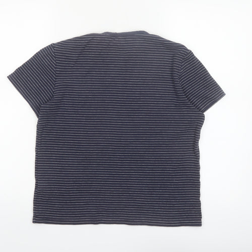 Whistles Women's Blue Striped Cotton T-Shirt XS Short Sleeve